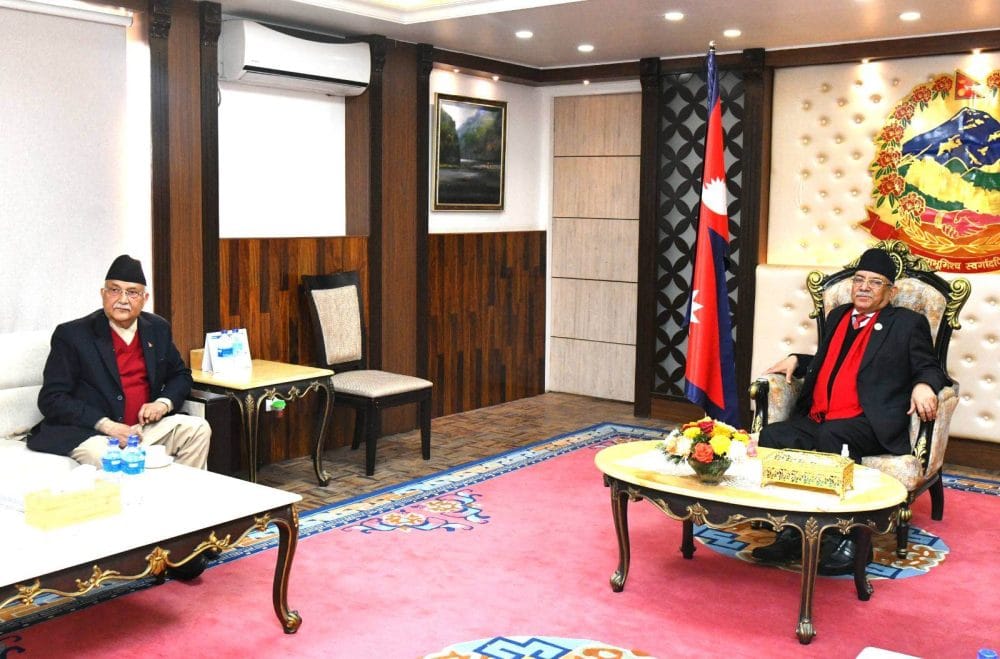 प्रधानमन्त्री र केपी शर्मा ओलीबीच भेटवार्ता