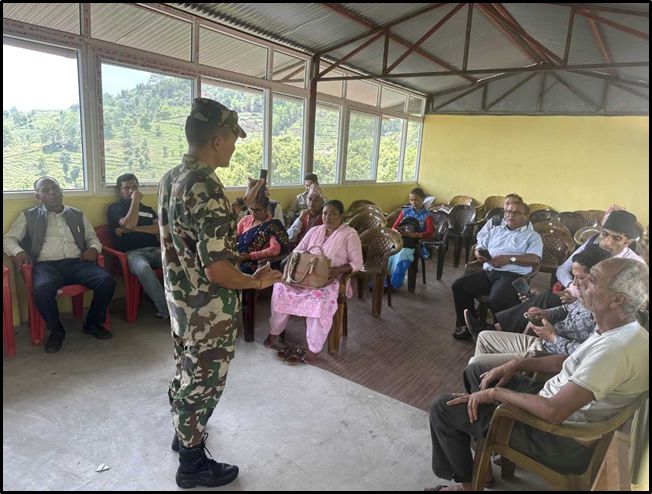 नेपाली सेनाद्वारा प्रकृतिक विपत्तिमा सुरक्षित रहन स्थानीयलाई तालिम