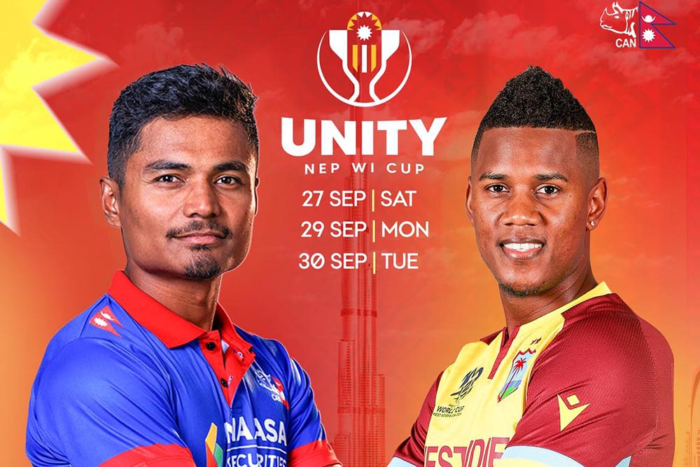 नेपाल र वेस्ट इन्डिजबीचको युनिटी कपको पहिलो खेल आज