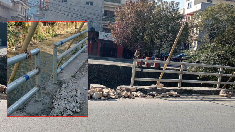 धोवीखोलाको रेलिङ राख्न र मर्मत सुरु