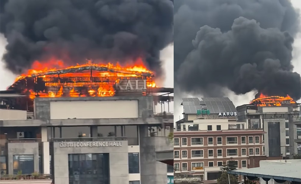 ललितपुरस्थित दाउरा थकाली रेष्टुरेष्टको आगलागी नियन्त्रणमा